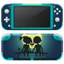 igsticker Nintendo Switch Lite 専用 デザインスキンシール 全面 ニンテンドー スイッチ ライト 専用 ゲーム機 カバー アクセサリー フィルム ステッカー エアフリー 001056 カップル 満月(2)