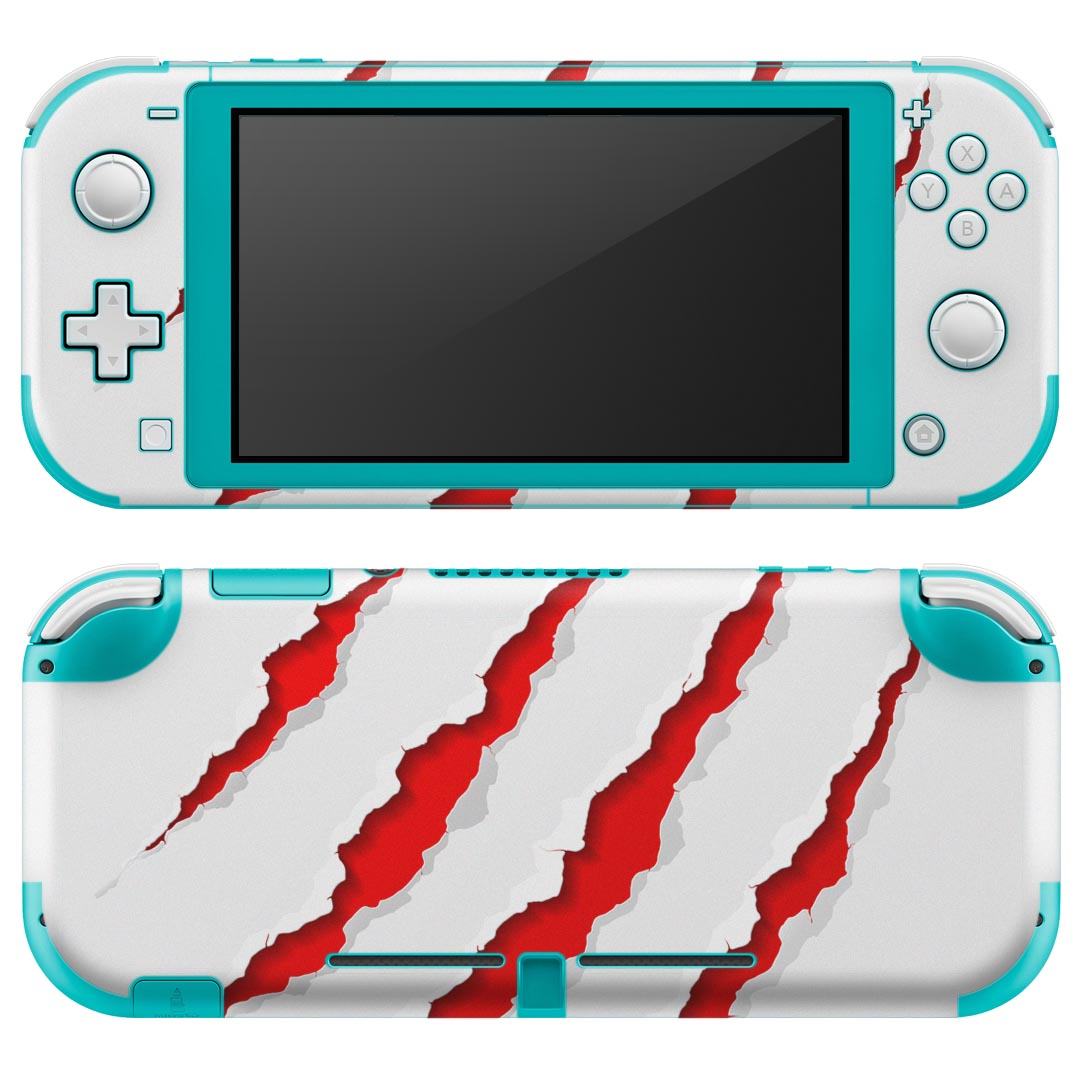 igsticker Nintendo Switch Lite 専用 デザインスキンシール 全面 ニンテンドー スイッチ ライト 専用 ゲーム機 カバー アクセサリー フィルム ステッカー エアフリー 001093 爪痕 赤