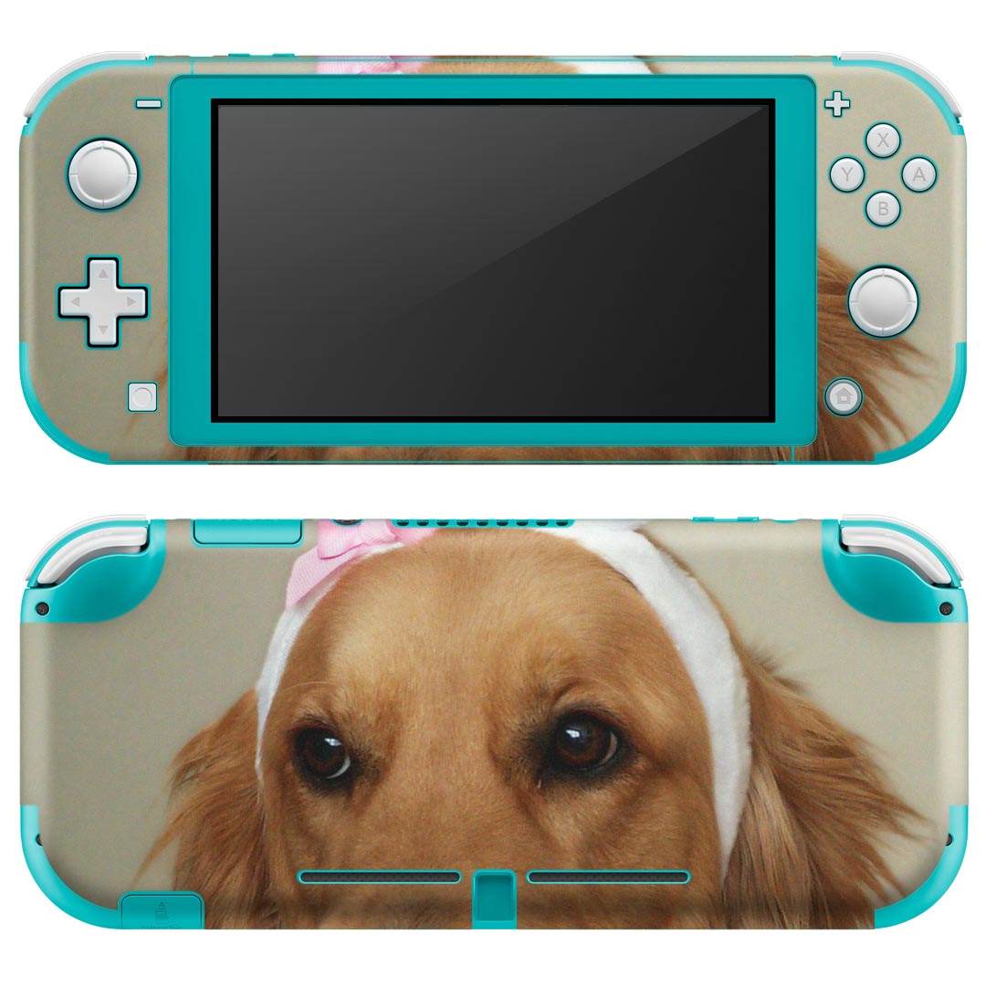 igsticker Nintendo Switch Lite 専用 デザインスキンシール 全面 ニンテンドー スイッチ ライト 専用 ゲーム機 カバー アクセサリー フィルム ステッカー エアフリー 001111 犬　ゴールデン　動物