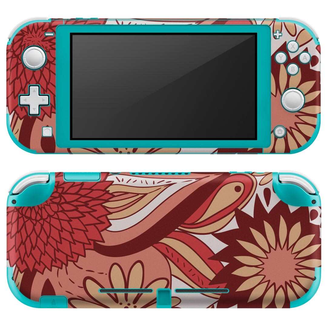 igsticker Nintendo Switch Lite 専用 デザインスキンシール 全面 ニンテンドー スイッチ ライト 専用 ゲーム機 カバー アクセサリー フィルム ステッカー エアフリー 001134 花 ピンク