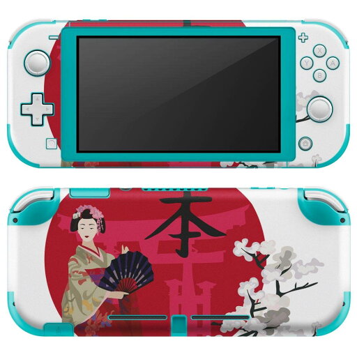 igsticker Nintendo Switch Lite 専用 デザインスキンシール 全面 ニンテンドー スイッチ ライト 専用 ゲーム機 カバー アクセサリー フィルム ステッカー エアフリー 001136 日本語・和柄 日本 芸者 桜