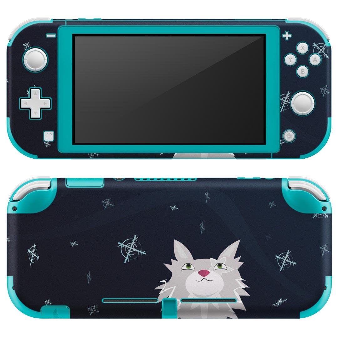 igsticker Nintendo Switch Lite 専用 デザインスキンシール 全面 ニンテンドー スイッチ ライト 専用 ゲーム機 カバー アクセサリー フィルム ステッカー エアフリー 001138 満月 オオカミ