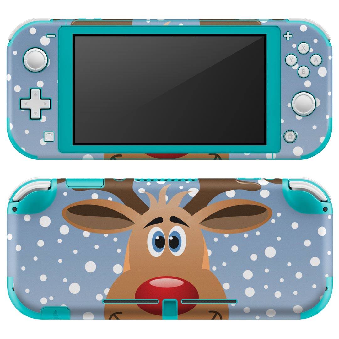 igsticker Nintendo Switch Lite 専用 デザインスキンシール 全面 ニンテンドー スイッチ ライト 専用 ゲーム機 カバー アクセサリー フィルム ステッカー エアフリー 001139 トナカイ　雪　クリスマス