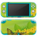 igsticker Nintendo Switch Lite 専用 デザインスキンシール 全面 ニンテンドー スイッチ ライト 専用 ゲーム機 カバー アクセサリー フィルム ステッカー エアフリー 001141 ひまわり　蝶々