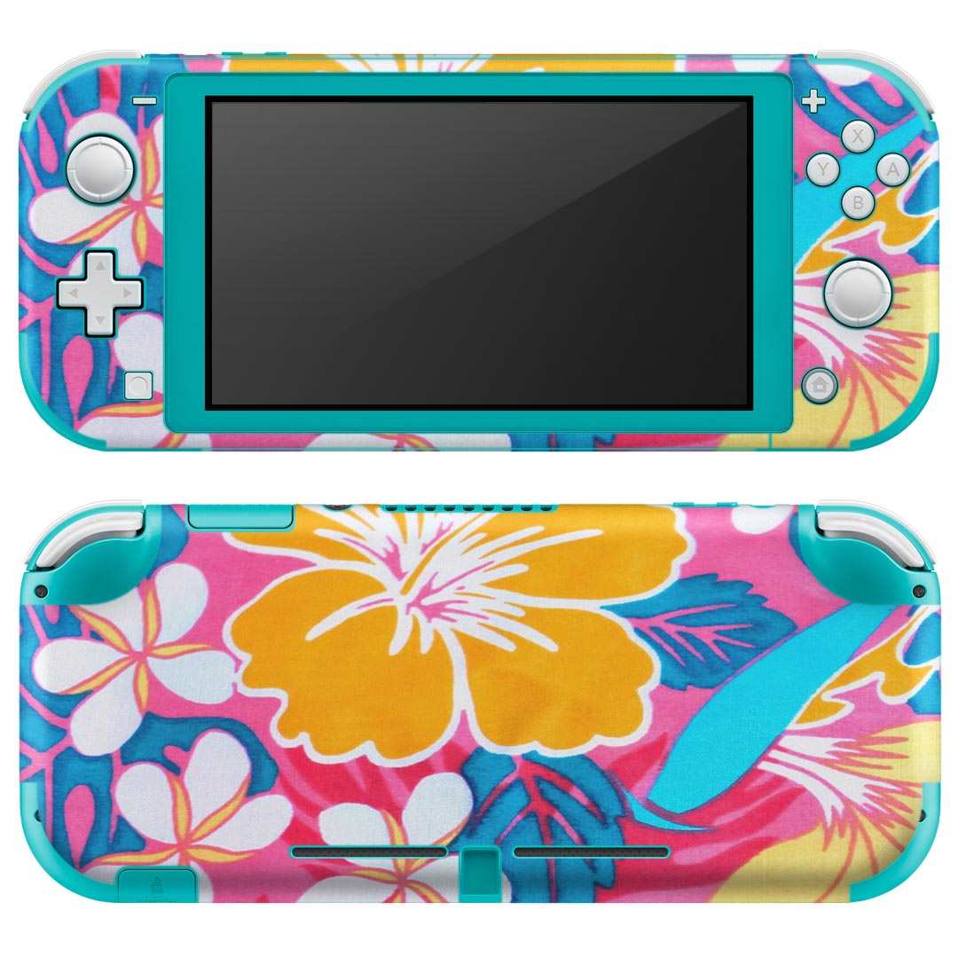 igsticker Nintendo Switch Lite 専用 デザインスキンシール 全面 ニンテンドー スイッチ ライト 専用 ゲーム機 カバー アクセサリー フィルム ステッカー エアフリー 001193 ハワイ ハイビスカス