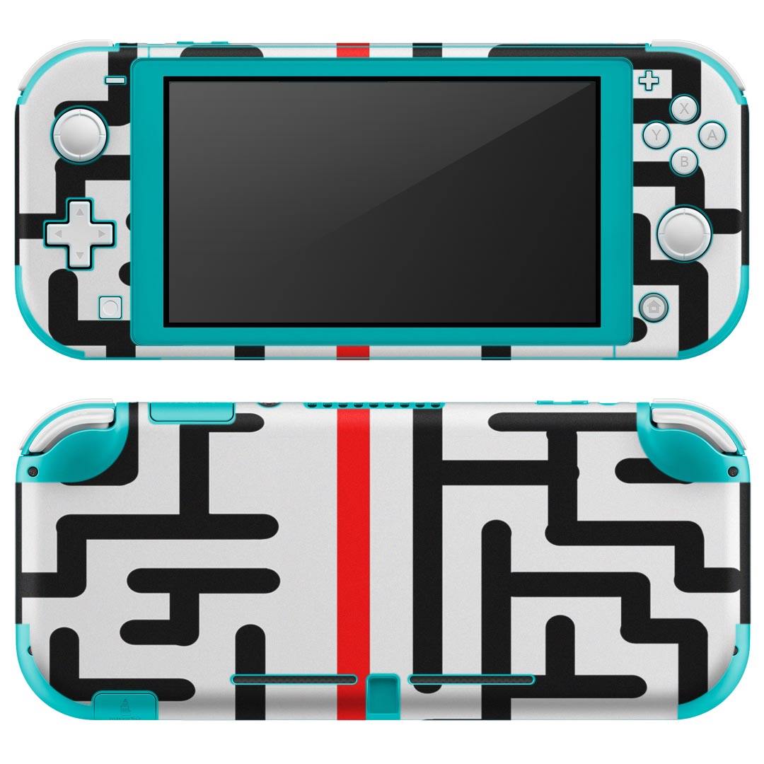 igsticker Nintendo Switch Lite 専用 デザインスキンシール 全面 ニンテンドー スイッチ ライト 専用 ゲーム機 カバー アクセサリー フィルム ステッカー エアフリー 001232 迷路　矢印