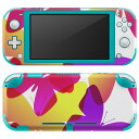 igsticker Nintendo Switch Lite 専用 デザインスキンシール 全面 ニンテンドー スイッチ ライト 専用 ゲーム機 カバー アクセサリー フィルム ステッカー エアフリー 001233 蝶々 カラフル(2)
