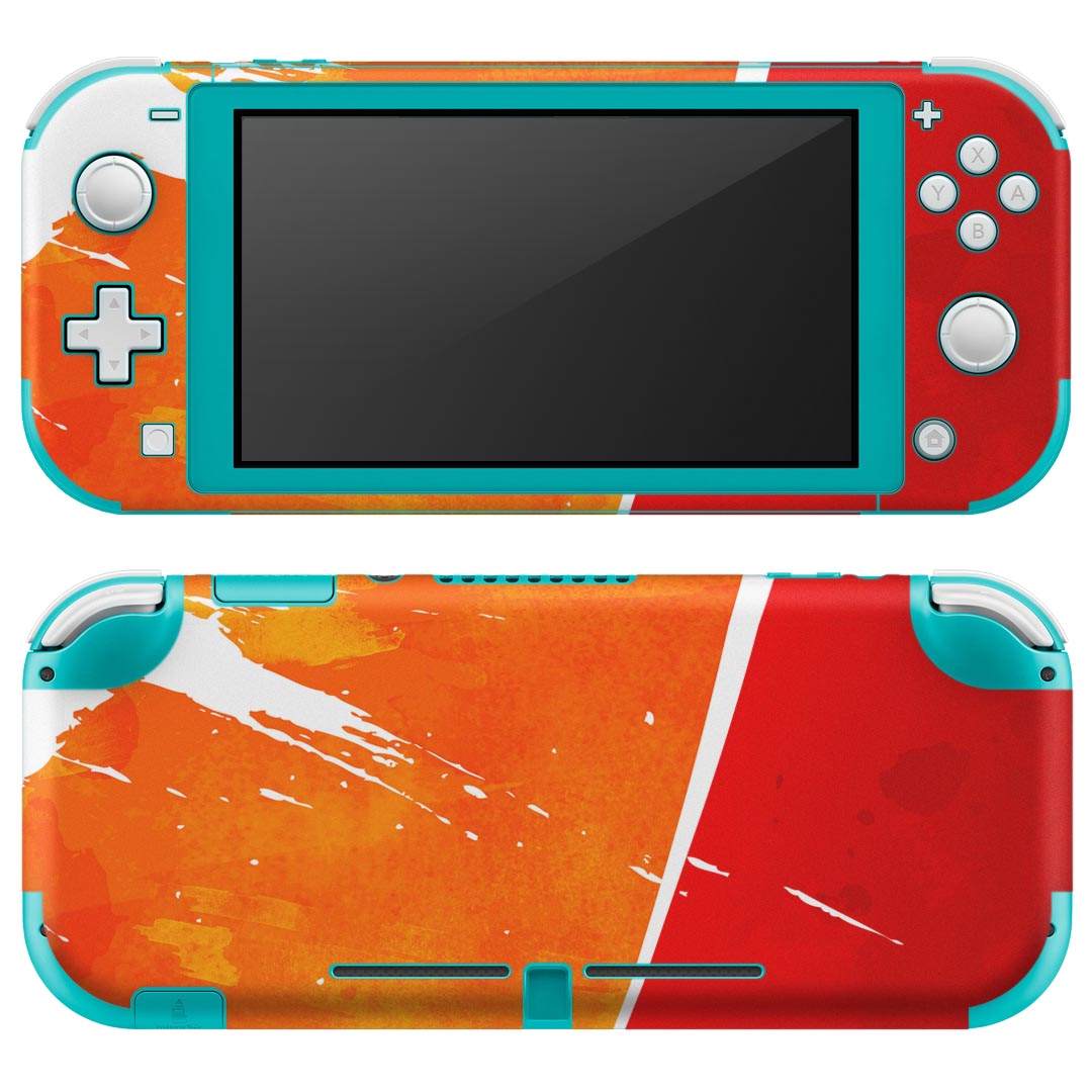 igsticker Nintendo Switch Lite 専用 デザインスキンシール 全面 ニンテンドー スイッチ ライト 専用 ゲーム機 カバー アクセサリー フィルム ステッカー エアフリー 001246 赤 オレンジ 模様