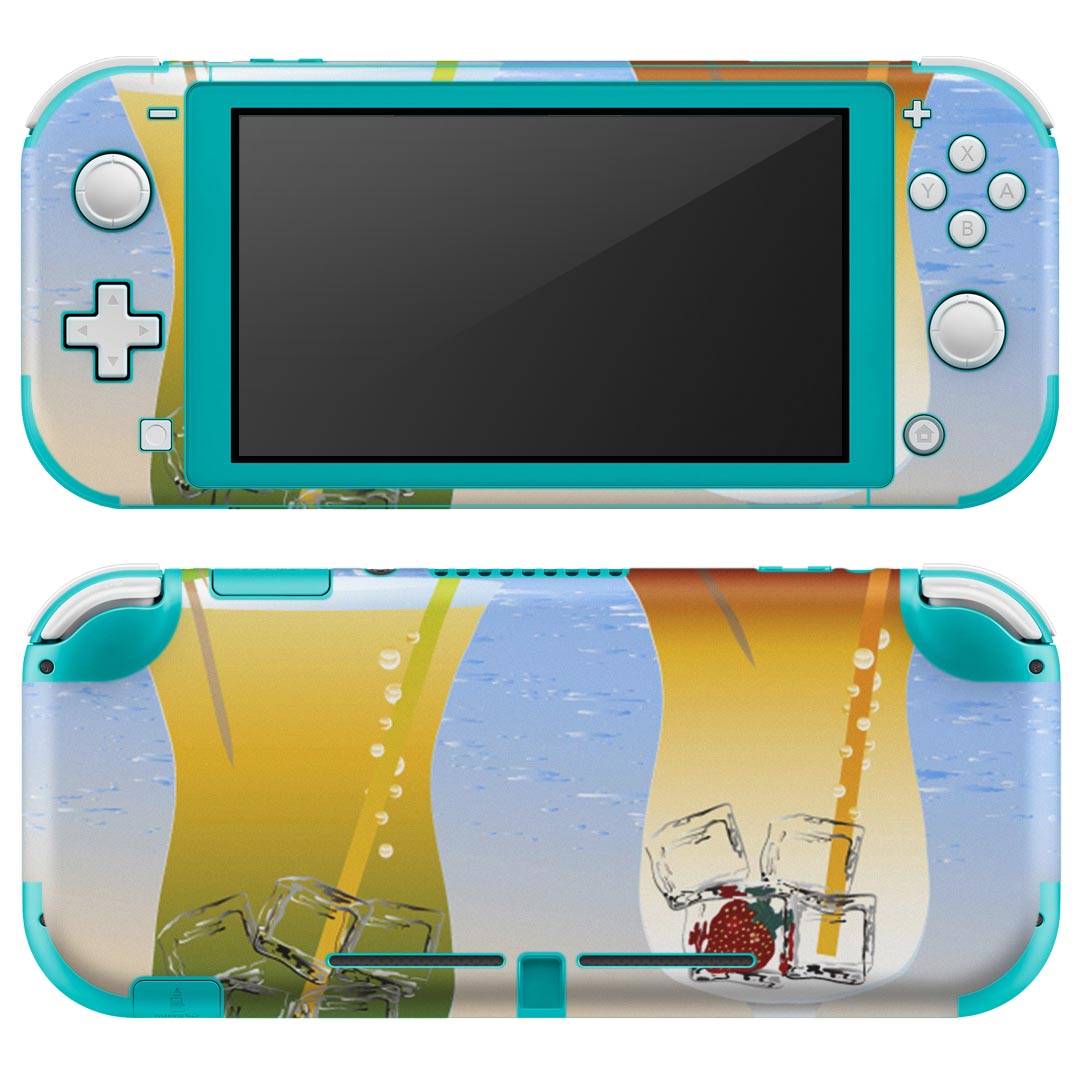 igsticker Nintendo Switch Lite 専用 デザインスキンシール 全面 ニンテンドー スイッチ ライト 専用 ゲーム機 カバー アクセサリー フィルム ステッカー エアフリー 001404 ジュース　海　ハート