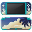 igsticker Nintendo Switch Lite 専用 デザインスキンシール 全面 ニンテンドー スイッチ ライト 専用 ゲーム機 カバー アクセサリー フィルム ステッカー エアフリー 001417 ヤシの木 鳥 海 夕日(2)