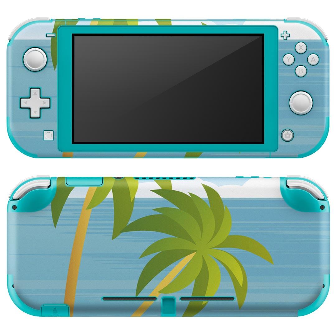 igsticker Nintendo Switch Lite 専用 デザインスキンシール 全面 ニンテンドー スイッチ ライト 専用 ゲーム機 カバー アクセサリー フィルム ステッカー エアフリー 001427 海 やしの木 太陽