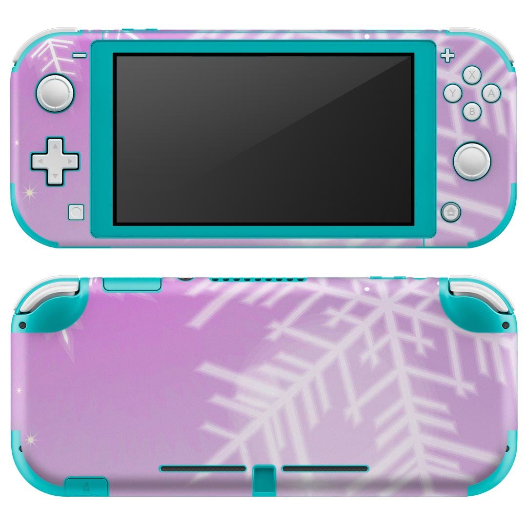 igsticker Nintendo Switch Lite 専用 デザインスキンシール 全面 ニンテンドー スイッチ ライト 専用 ゲーム機 カバー アクセサリー フィルム ステッカー エアフリー 001437 雪の結晶 冬 シャボン玉