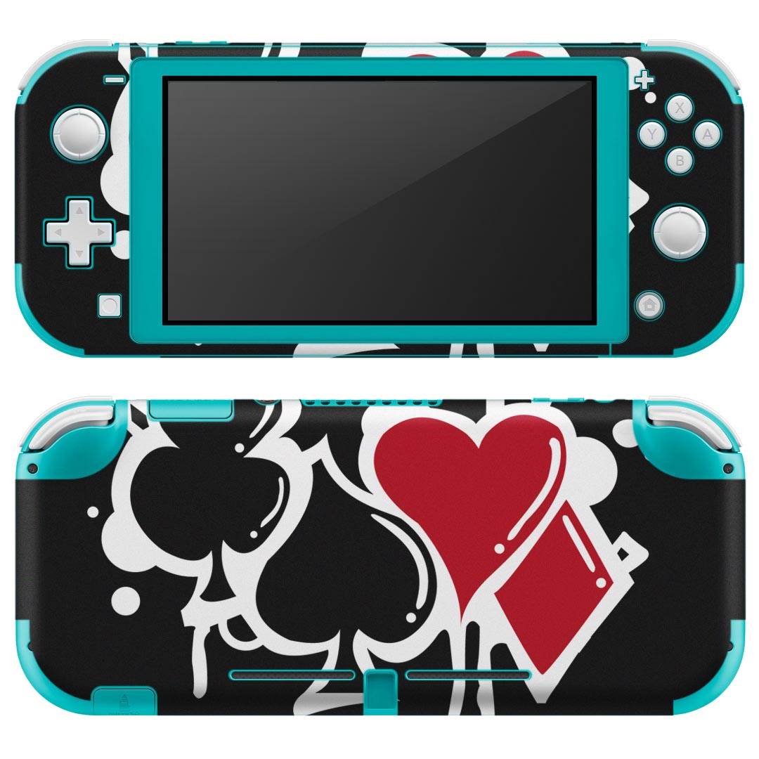 igsticker Nintendo Switch Lite 専用 デザインスキンシール 全面 ニンテンドー スイッチ ライト 専用 ゲーム機 カバー アクセサリー フィルム ステッカー エアフリー 001528 クローバー トランプ