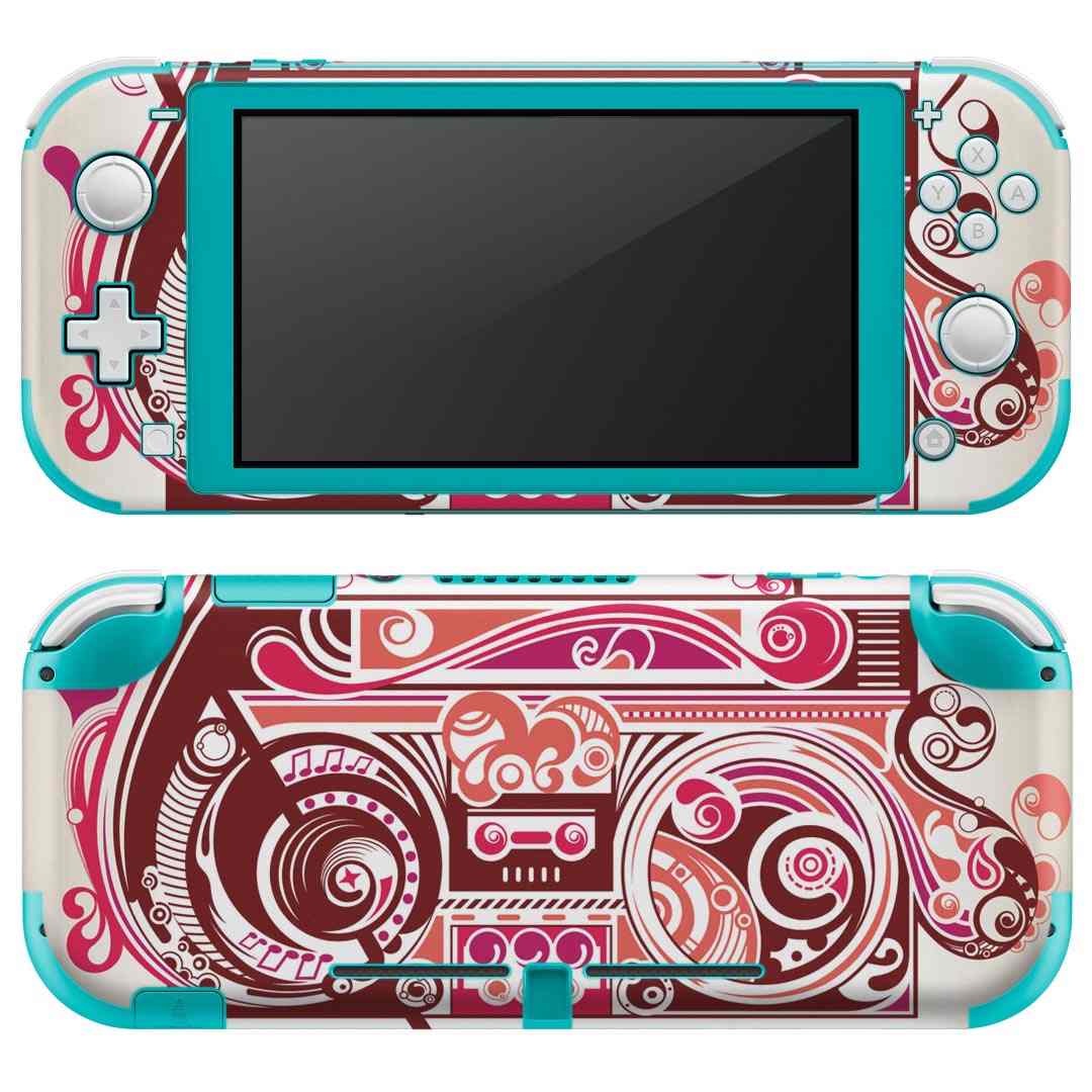 igsticker Nintendo Switch Lite 専用 デザインスキンシール 全面 ニンテンドー スイッチ ライト 専用 ゲーム機 カバー アクセサリー フィルム ステッカー エアフリー 001548 音楽 音符 ラジオ