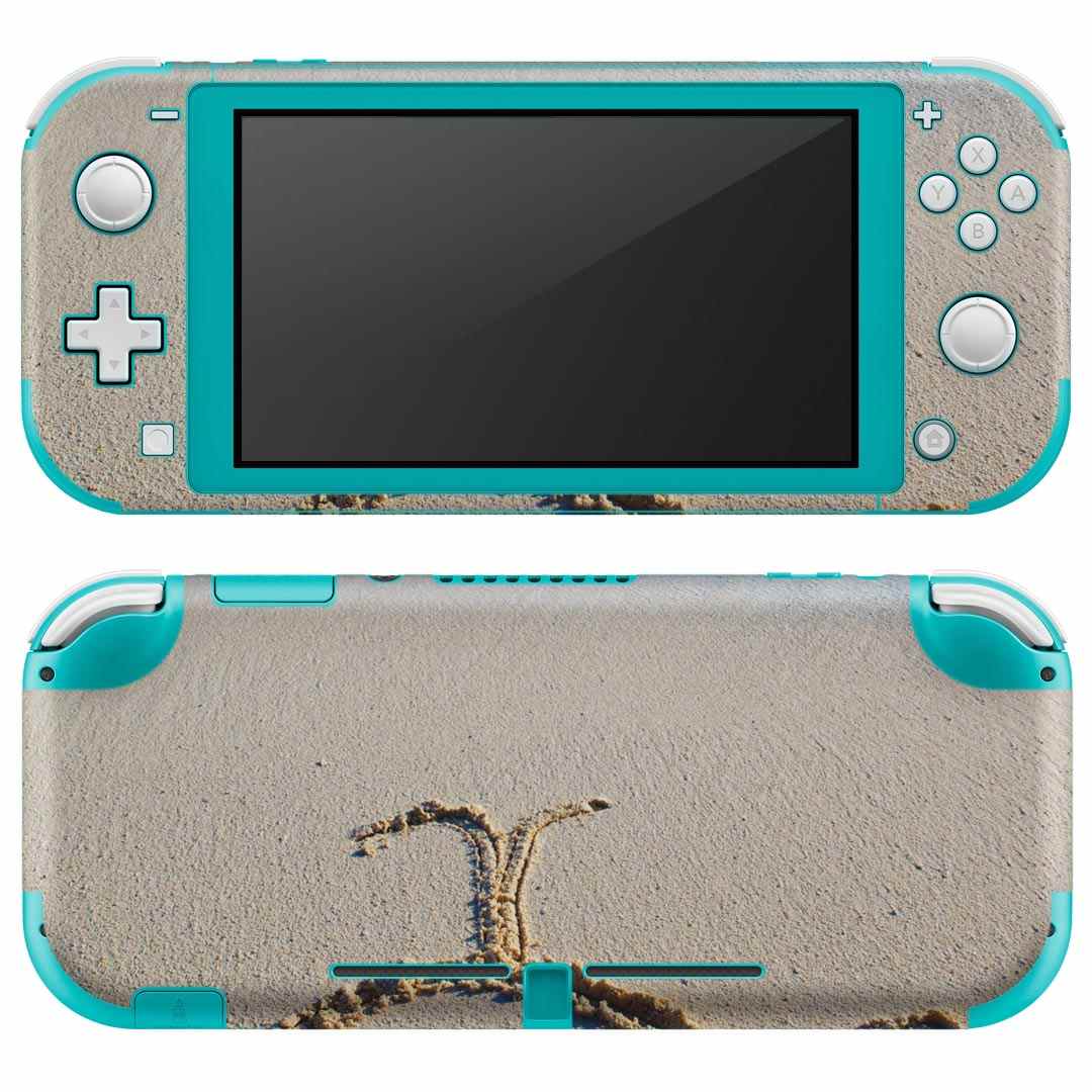 igsticker Nintendo Switch Lite 専用 デザインスキンシール 全面 ニンテンドー スイッチ ライト 専用 ゲーム機 カバー アクセサリー フィルム ステッカー エアフリー 001562 砂浜　クジラ　海