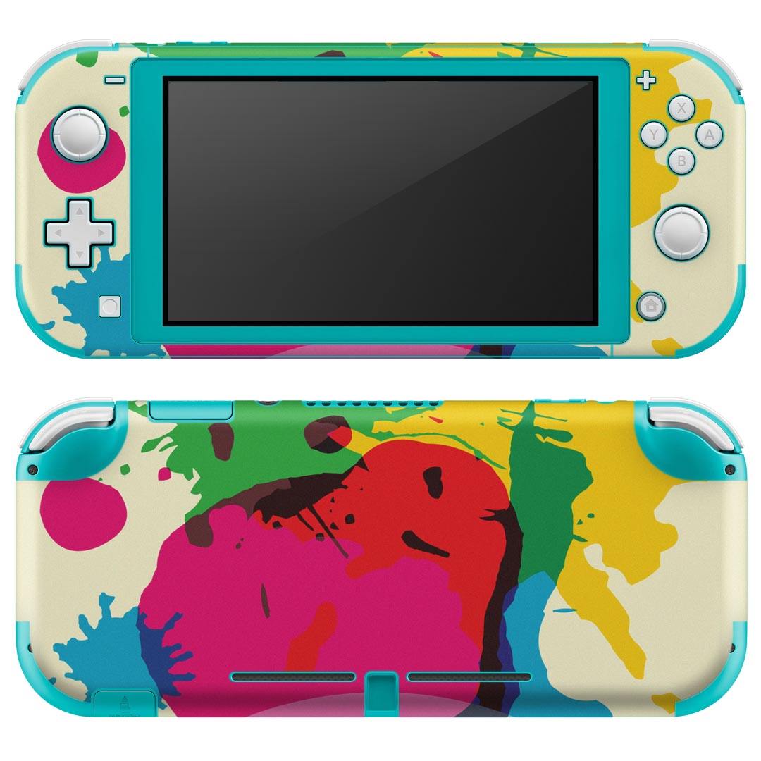 igsticker Nintendo Switch Lite 専用 デザインスキンシール 全面 ニンテンドー スイッチ ライト 専用 ゲーム機 カバー アクセサリー フィルム ステッカー エアフリー 001573 ペンキ　カラフル