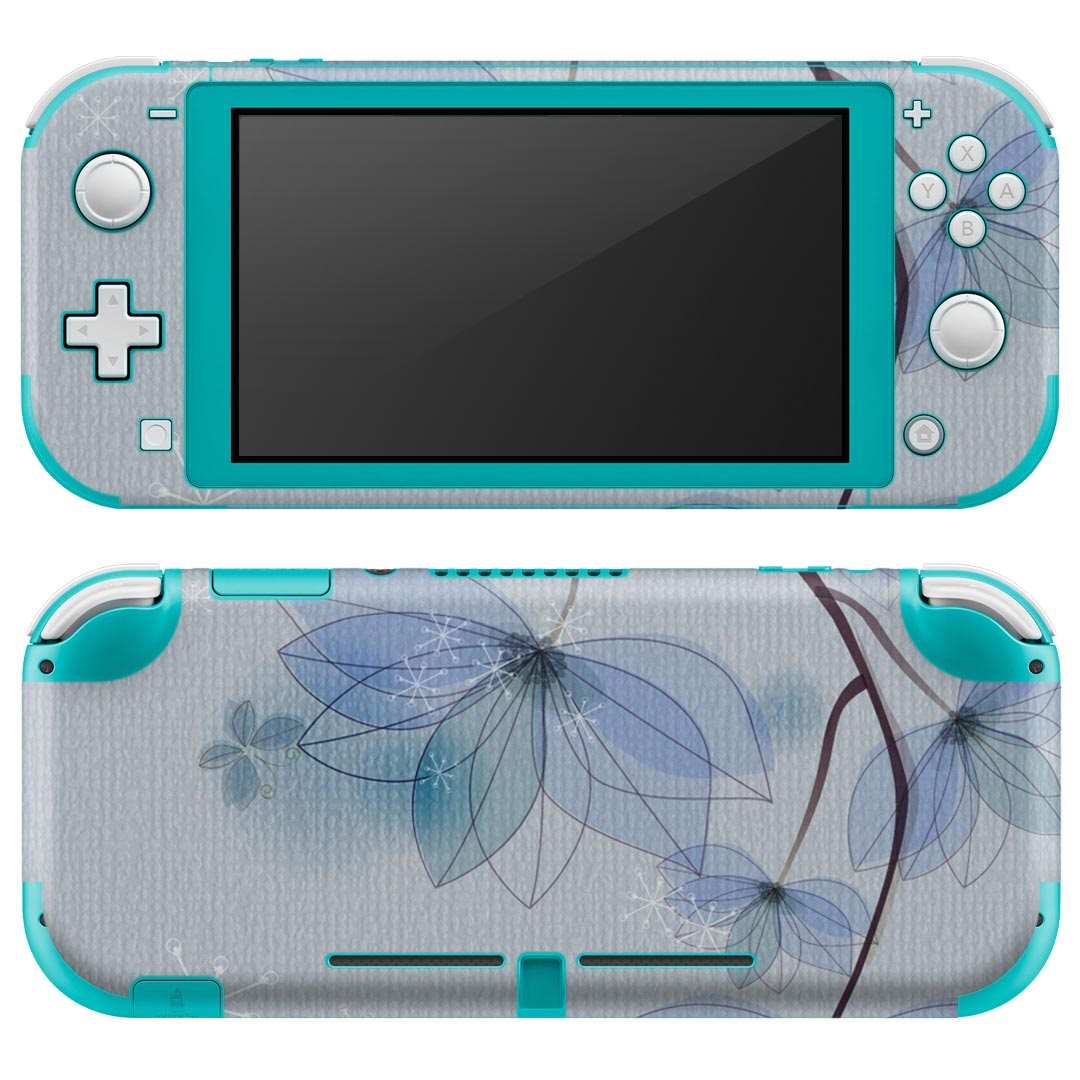 igsticker Nintendo Switch Lite 専用 デザインスキンシール 全面 ニンテンドー スイッチ ライト 専用 ゲーム機 カバー アクセサリー フィルム ステッカー エアフリー 001782 花　　青