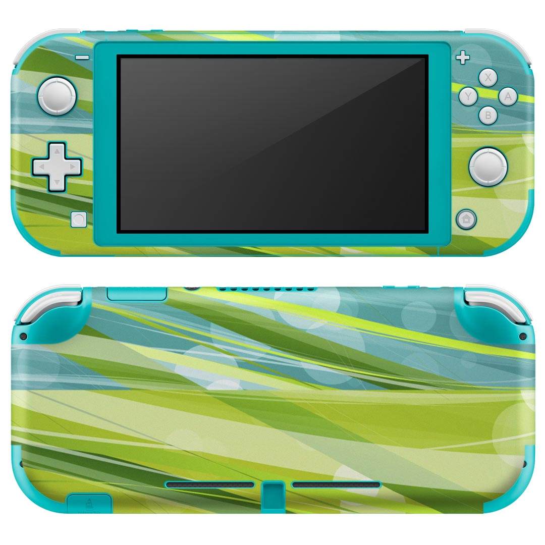 igsticker Nintendo Switch Lite 専用 デザインスキンシール 全面 ニンテンドー スイッチ ライト 専用 ゲーム機 カバー アクセサリー フィルム ステッカー エアフリー 001834 シンプル 模様 緑 青