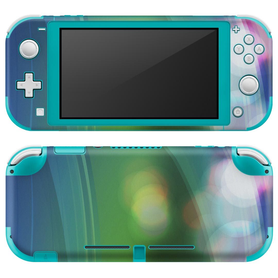 igsticker Nintendo Switch Lite 専用 デザインスキンシール 全面 ニンテンドー スイッチ ライト 専用 ゲーム機 カバー アクセサリー フィルム ステッカー エアフリー 001855 シンプル 青 緑