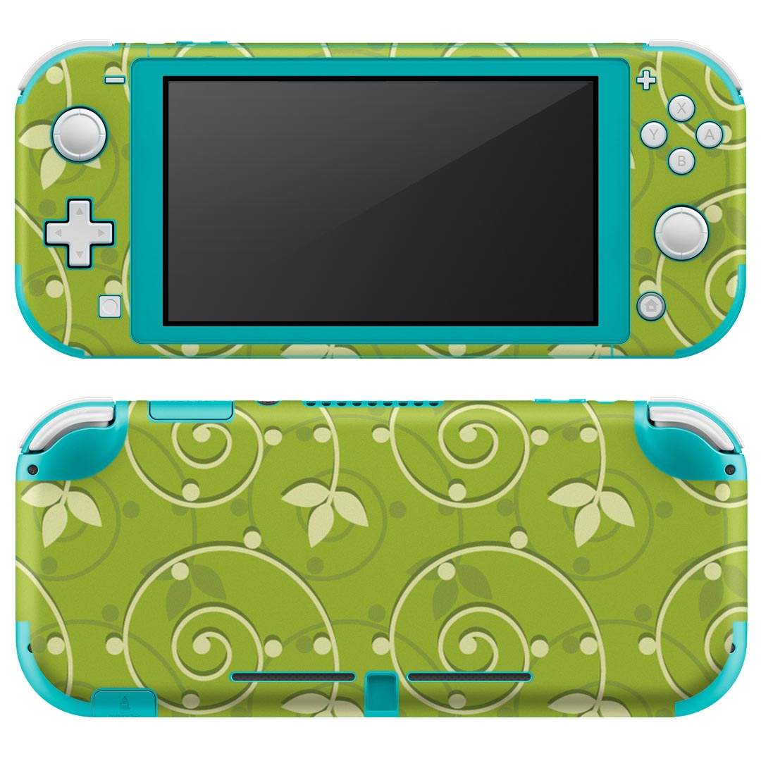 igsticker Nintendo Switch Lite 専用 デザインスキンシール 全面 ニンテンドー スイッチ ライト 専用 ゲーム機 カバー アクセサリー フィルム ステッカー エアフリー 001859 花　　緑