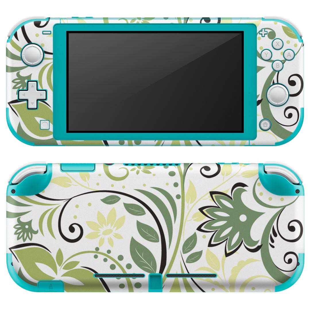 igsticker Nintendo Switch Lite 専用 デザインスキンシール 全面 ニンテンドー スイッチ ライト 専用 ゲーム機 カバー アクセサリー フィルム ステッカー エアフリー 001864 花　　緑