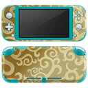 igsticker Nintendo Switch Lite 専用 デザインスキンシール 全面 ニンテンドー スイッチ ライト 専用 ゲーム機 カバー アクセサリー フィルム ステッカー エアフリー 001882 模様　シンプル　ゴールド