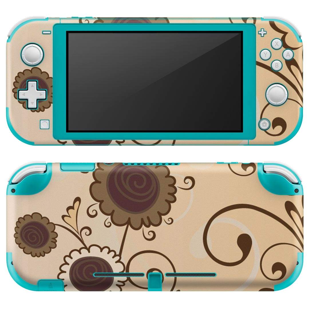 igsticker Nintendo Switch Lite 専用 デザインスキンシール 全面 ニンテンドー スイッチ ライト 専用 ゲーム機 カバー アクセサリー フィルム ステッカー エアフリー 001884 花 レトロ