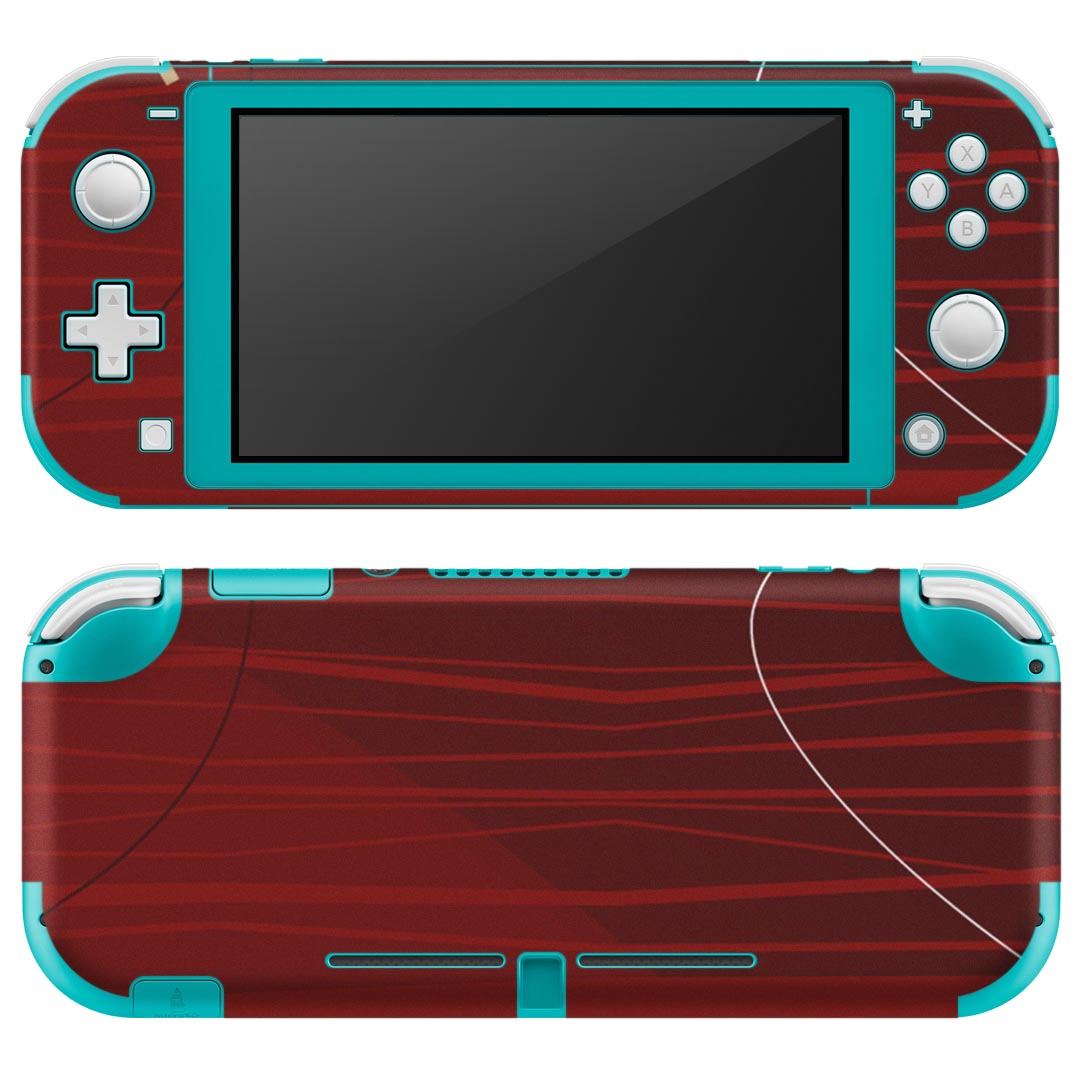 igsticker Nintendo Switch Lite 専用 デザインスキンシール 全面 ニンテンドー スイッチ ライト 専用 ゲーム機 カバー アクセサリー フィルム ステッカー エアフリー 001886 クール 模様 シンプル 赤