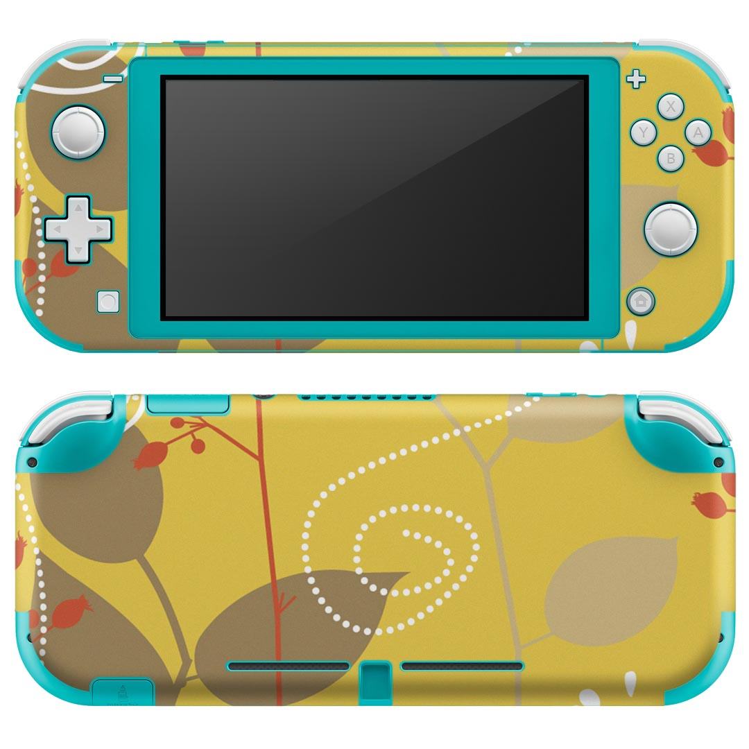 igsticker Nintendo Switch Lite 専用 デザインスキンシール 全面 ニンテンドー スイッチ ライト 専用 ゲーム機 カバー アクセサリー フィルム ステッカー エアフリー 001893 花 黄色