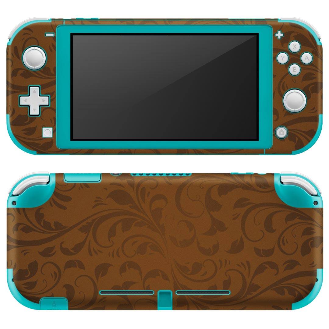 igsticker Nintendo Switch Lite 専用 デザインスキンシール 全面 ニンテンドー スイッチ ライト 専用 ゲーム機 カバー アクセサリー フィルム ステッカー エアフリー 001920 木目 エレガント　ブラウン