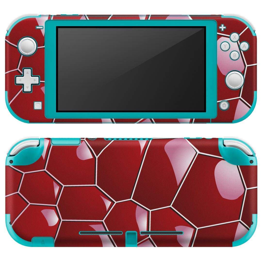 igsticker Nintendo Switch Lite 専用 デザインスキンシール 全面 ニンテンドー スイッチ ライト 専用 ゲーム機 カバー アクセサリー フィルム ステッカー エアフリー 001944 立体 模様 赤