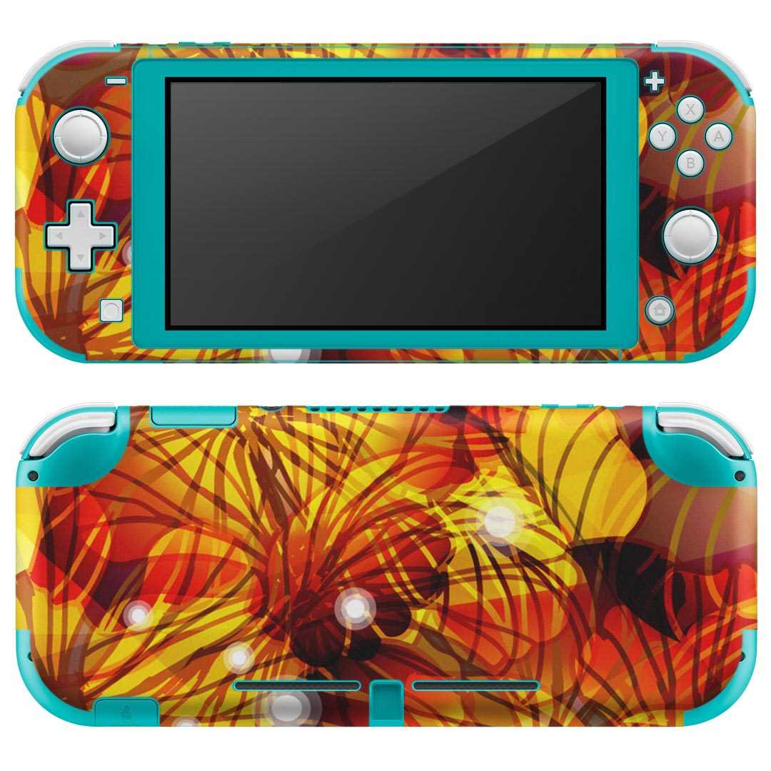 igsticker Nintendo Switch Lite 専用 デザインスキンシール 全面 ニンテンドー スイッチ ライト 専用 ゲーム機 カバー アクセサリー フィルム ステッカー エアフリー 001946 花 カラフル
