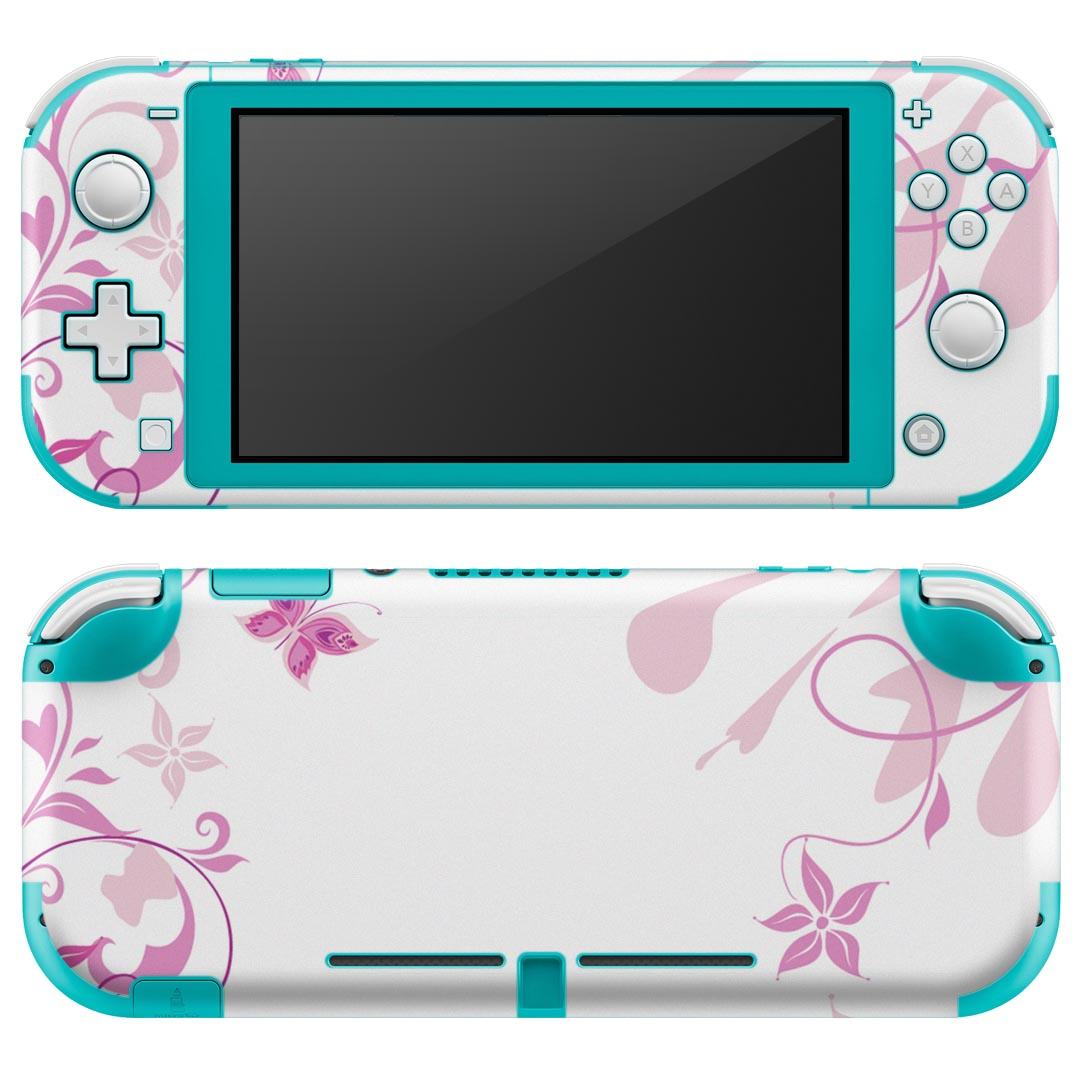 igsticker Nintendo Switch Lite 専用 デザインスキンシール 全面 ニンテンドー スイッチ ライト 専用 ゲーム機 カバー アクセサリー フィルム ステッカー エアフリー 001973 花　　紫