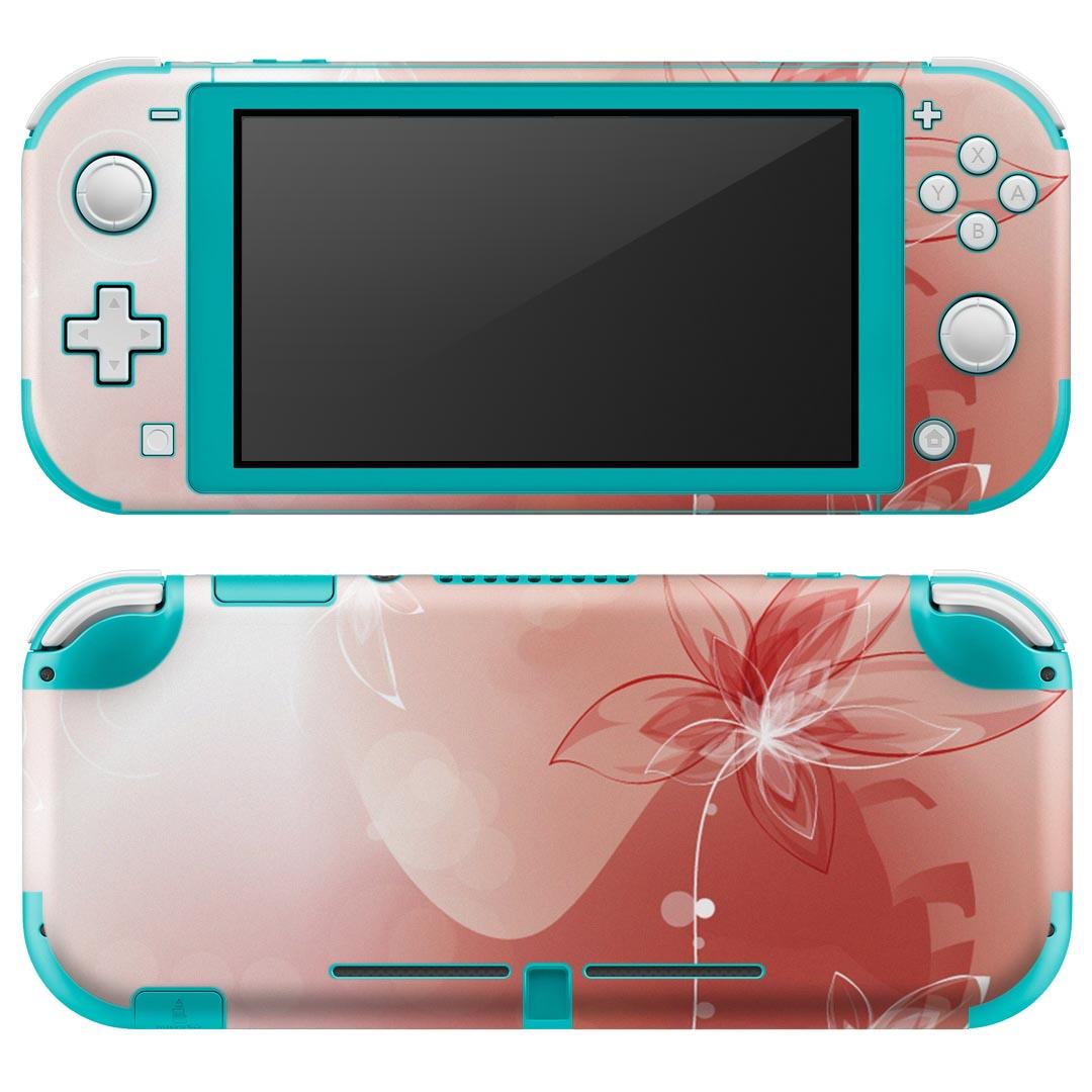 igsticker Nintendo Switch Lite 専用 デザインスキンシール 全面 ニンテンドー スイッチ ライト 専用 ゲーム機 カバー アクセサリー フィルム ステッカー エアフリー 001978 花 ピンク
