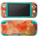 igsticker Nintendo Switch Lite 専用 デザインスキンシール 全面 ニンテンドー スイッチ ライト 専用 ゲーム機 カバー アクセサリー フィルム ステッカー エアフリー 001992 花 オレンジ(2)