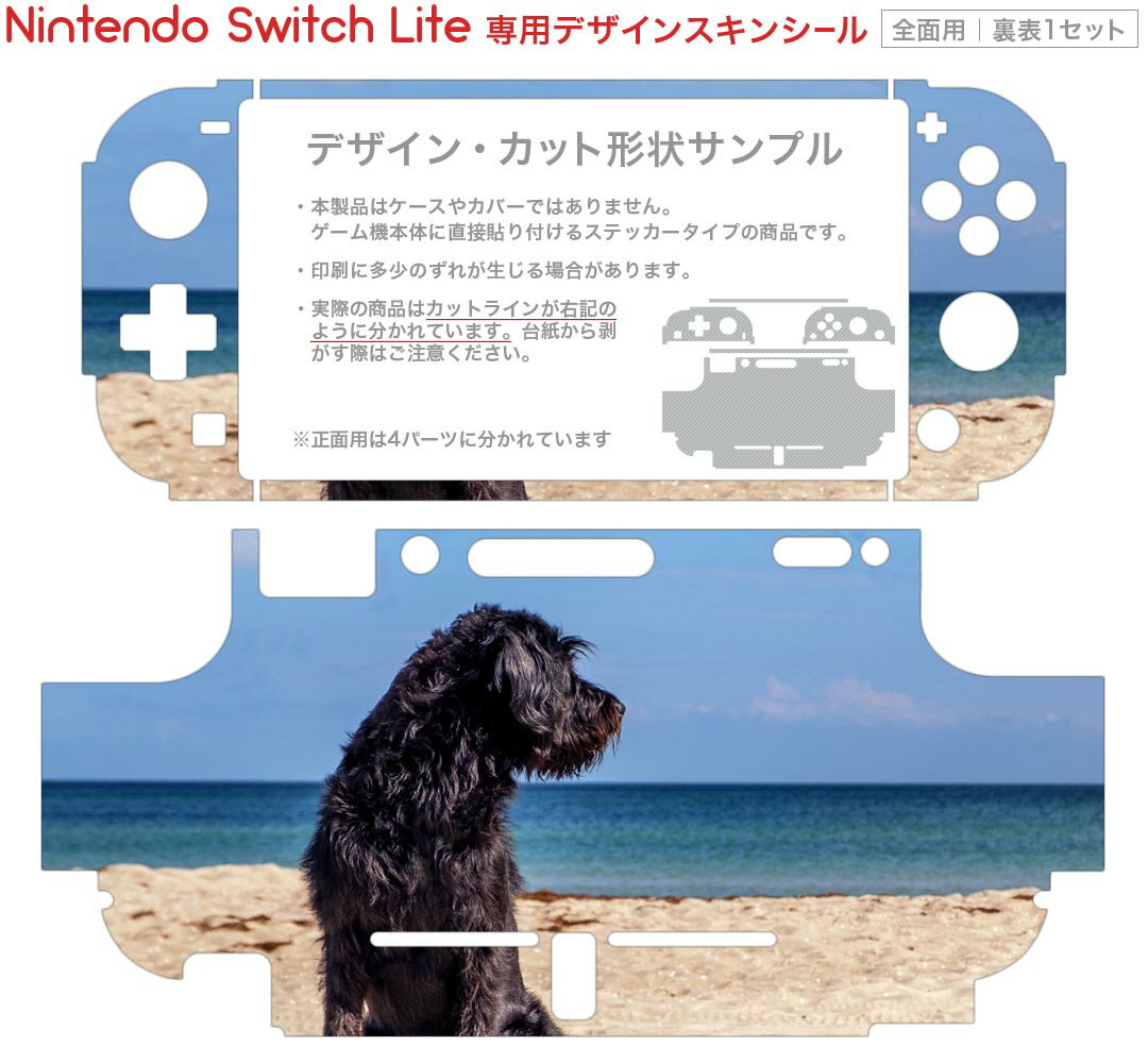 igsticker Nintendo Switch Lite 専用 デザインスキンシール 全面 ニンテンドー スイッチ ライト 専用 ゲーム機 カバー アクセサリー フィルム ステッカー エアフリー 023219 犬　海　夏　写真