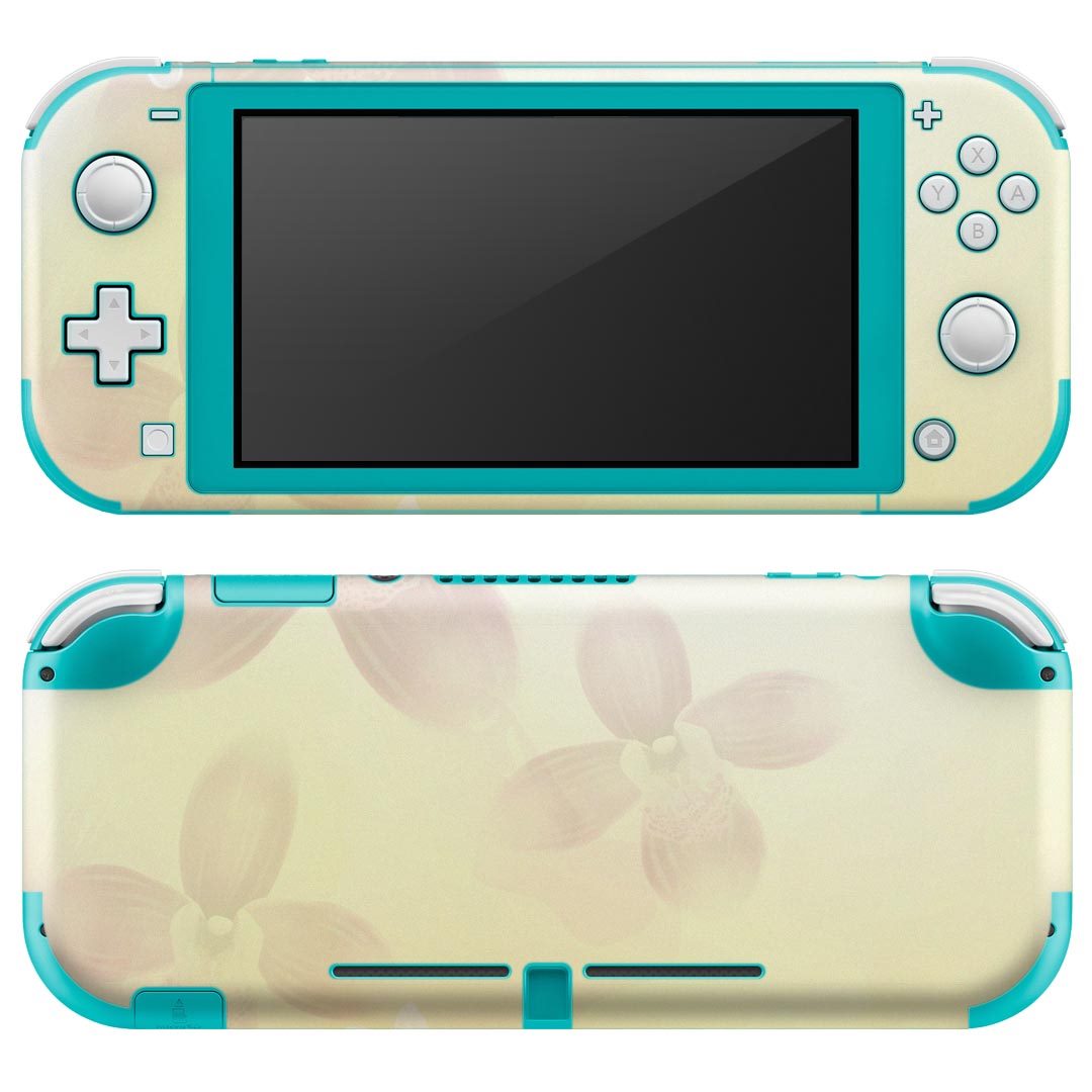 igsticker Nintendo Switch Lite 専用 デザインスキンシール 全面 ニンテンドー スイッチ ライト 専用 ゲーム機 カバー アクセサリー フィルム ステッカー エアフリー 002032 クール 花　蝶　シンプル