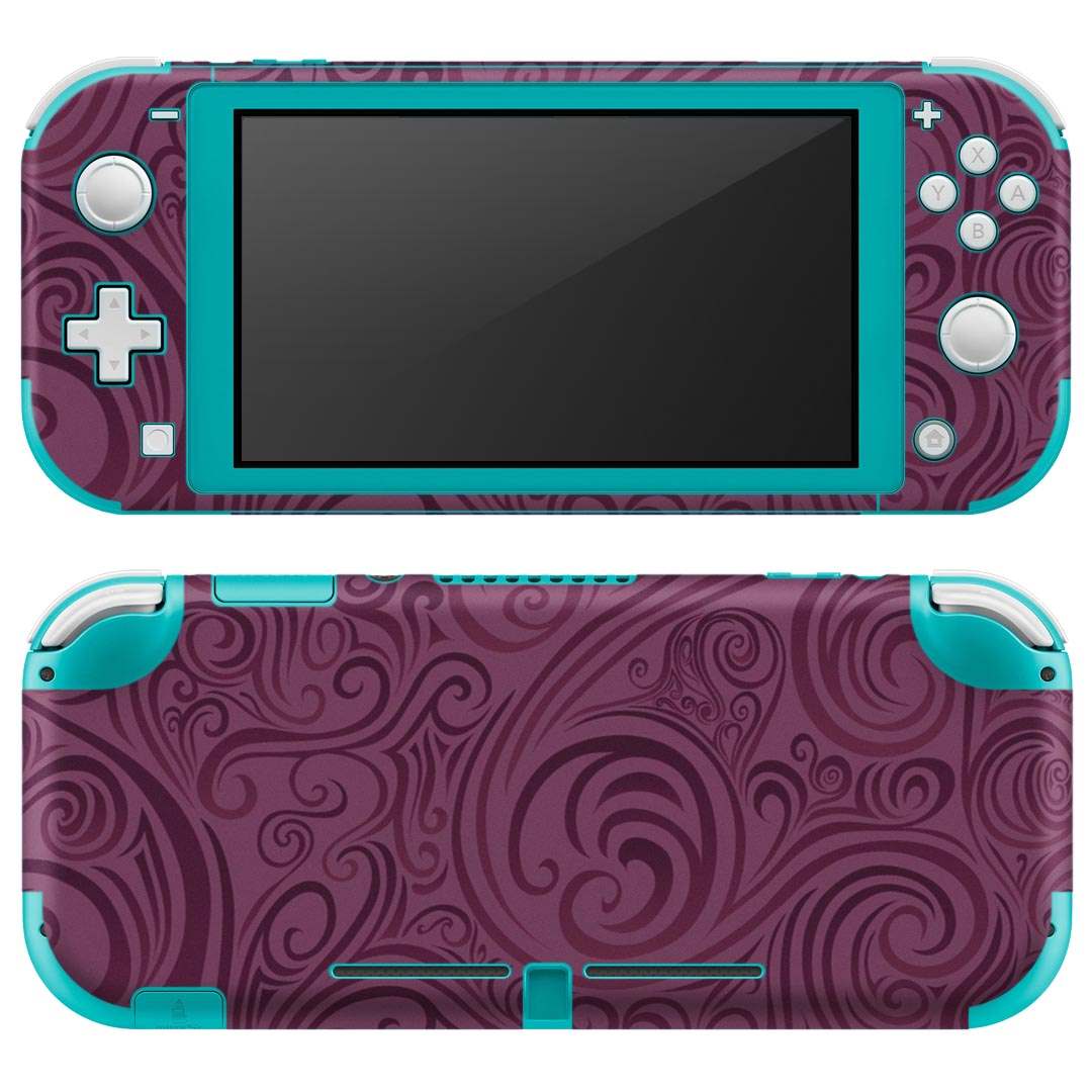 igsticker Nintendo Switch Lite 専用 デザインスキンシール 全面 ニンテンドー スイッチ ライト 専用 ゲーム機 カバー アクセサリー フィルム ステッカー エアフリー 002034 クール 模様　紫