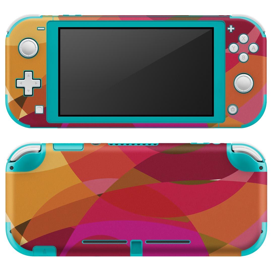 igsticker Nintendo Switch Lite 専用 デザインスキンシール 全面 ニンテンドー スイッチ ライト 専用 ゲーム機 カバー アクセサリー フィルム ステッカー エアフリー 002044 模様　ピンク　紫
