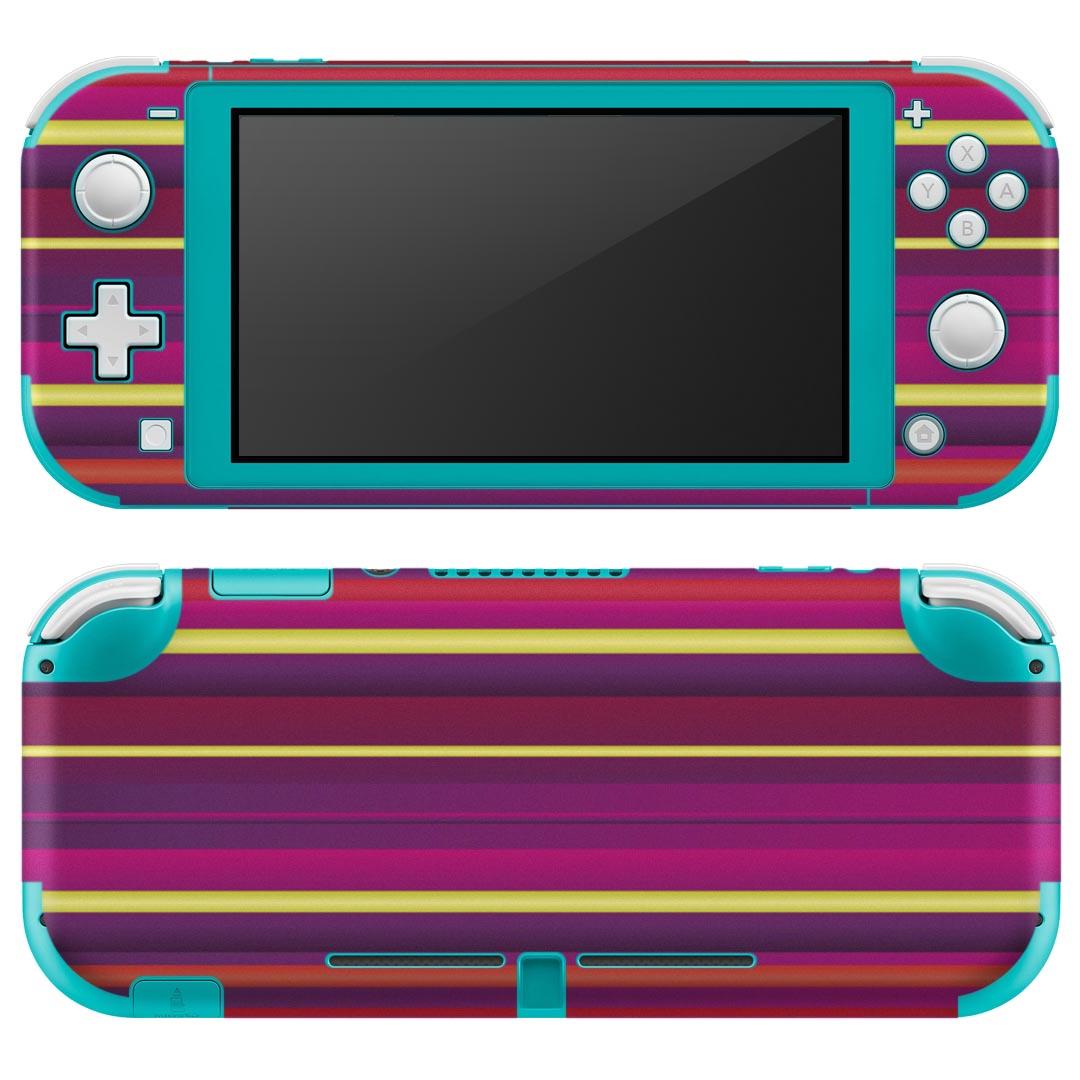 igsticker Nintendo Switch Lite 専用 デザインスキンシール 全面 ニンテンドー スイッチ ライト 専用 ゲーム機 カバー アクセサリー フィルム ステッカー エアフリー 002052 ボーダー　ピンク