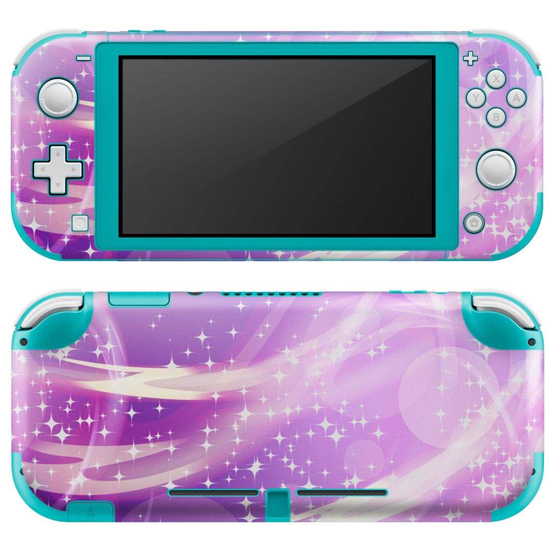 igsticker Nintendo Switch Lite 専用 デザインスキンシール 全面 ニンテンドー スイッチ ライト 専用 ゲーム機 カバー アクセサリー フィルム ステッカー エアフリー 002054 シンプル　キラキラ　紫