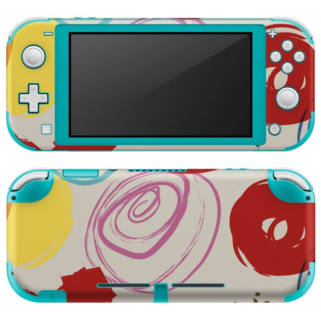 igsticker Nintendo Switch Lite 専用 デザインスキンシール 全面 ニンテンドー スイッチ ライト 専用 ゲーム機 カバー アクセサリー フィルム ステッカー エアフリー 002081 カラフル 花 ハート