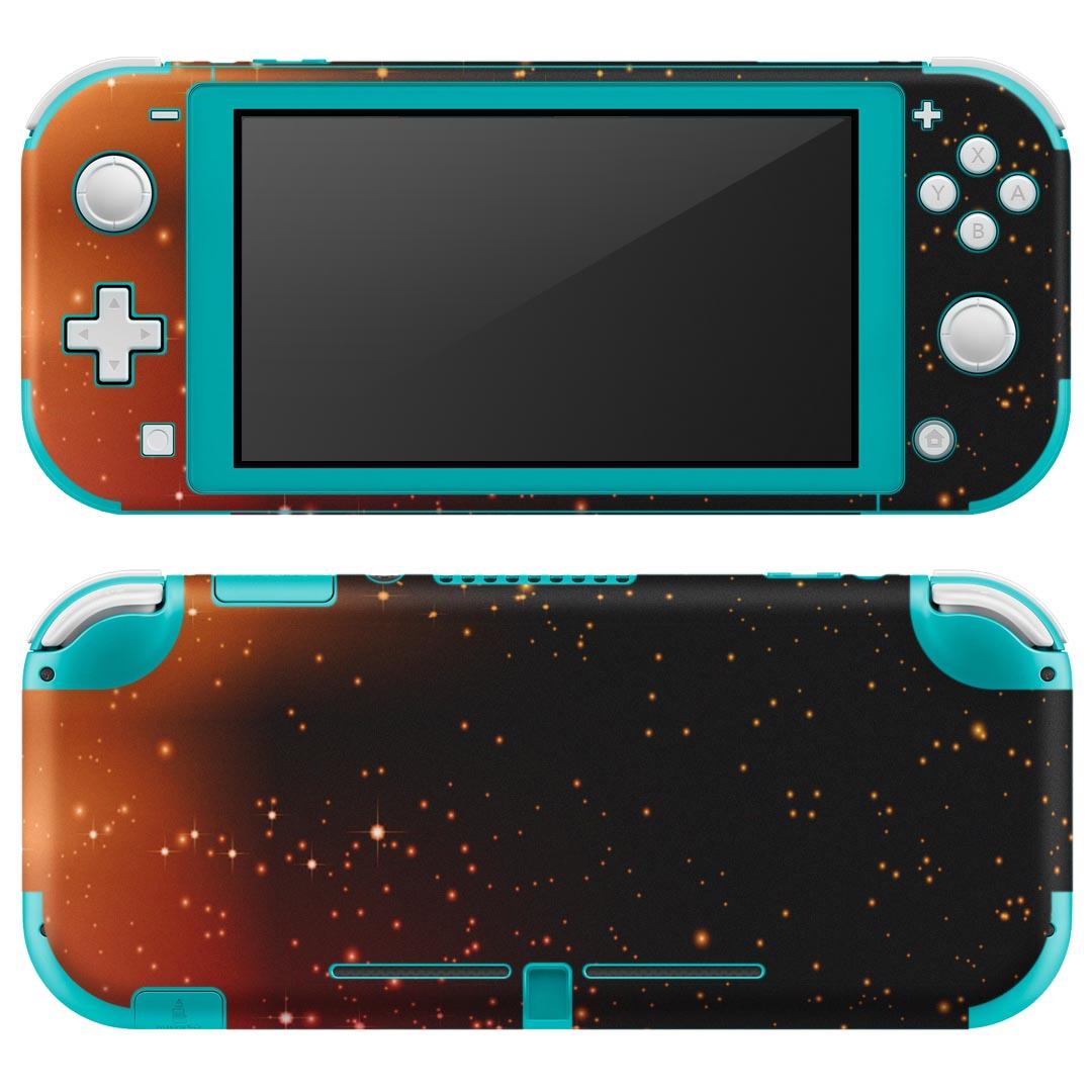igsticker Nintendo Switch Lite 専用 デザインスキンシール 全面 ニンテンドー スイッチ ライト 専用 ゲーム機 カバー アクセサリー フィルム ステッカー エアフリー 002140 宇宙 オレンジ