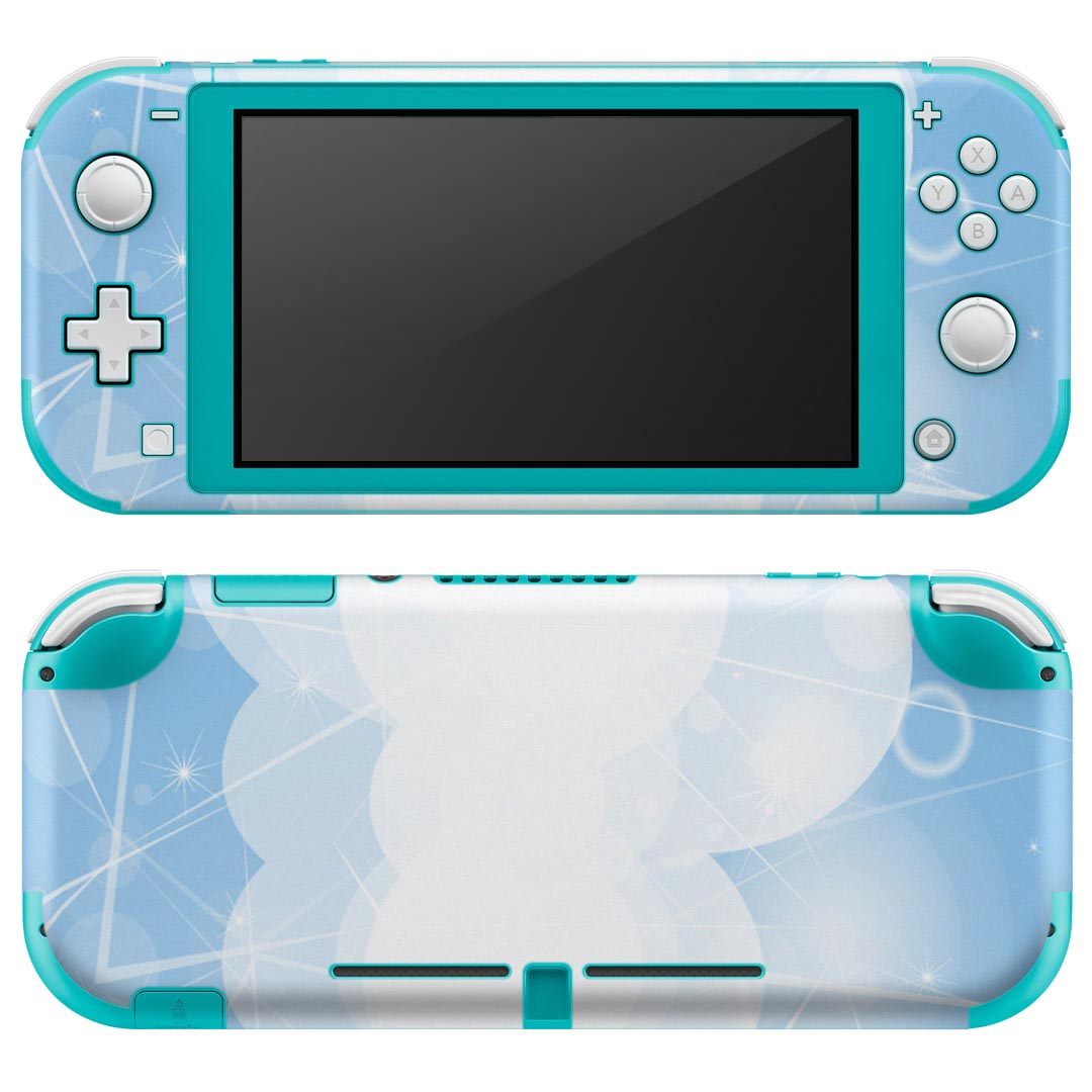 igsticker Nintendo Switch Lite 専用 デザインスキンシール 全面 ニンテンドー スイッチ ライト 専用 ゲーム機 カバー アクセサリー フィルム ステッカー エアフリー 002151 キラキラ　青