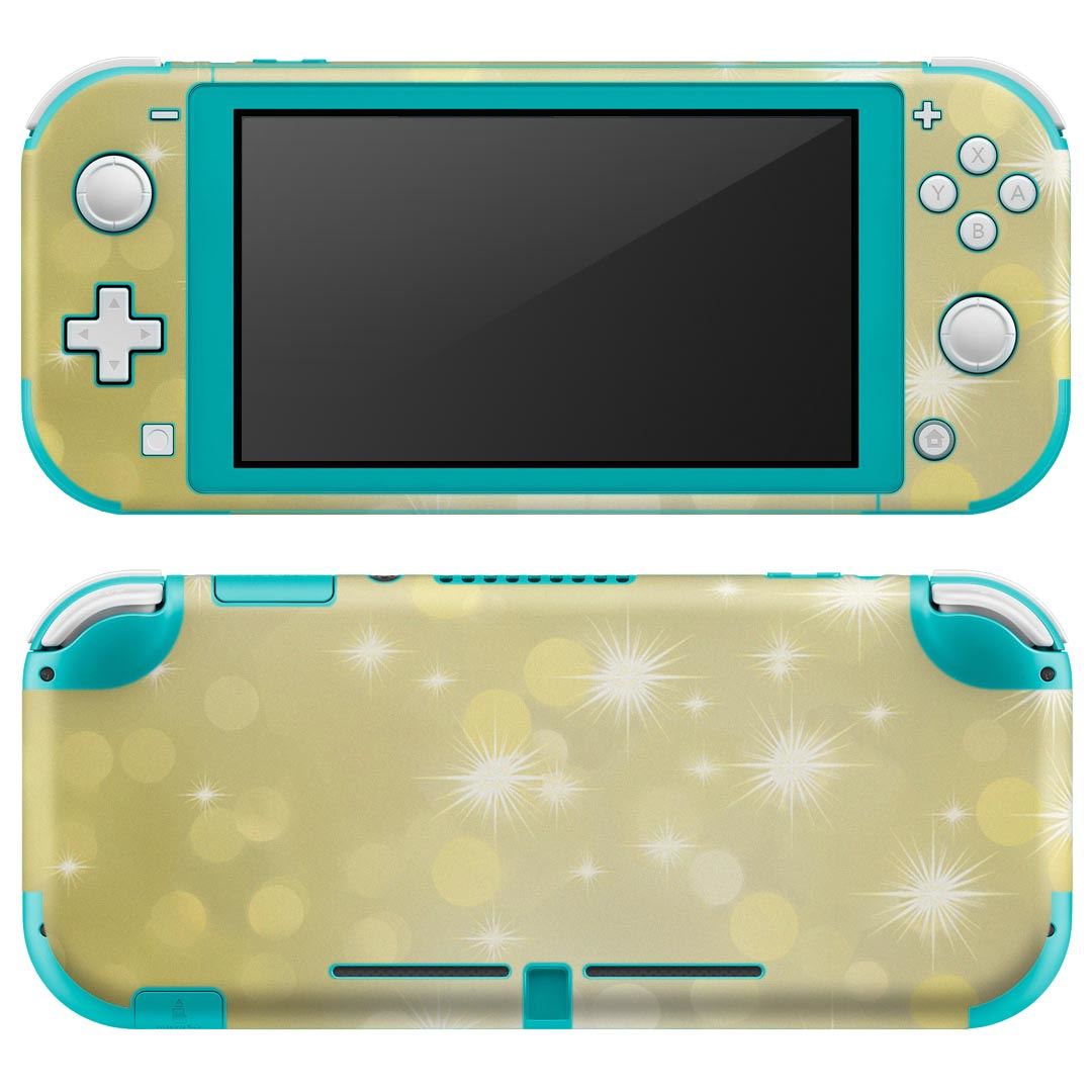 igsticker Nintendo Switch Lite 専用 デザインスキンシール 全面 ニンテンドー スイッチ ライト 専用 ゲーム機 カバー アクセサリー フィルム ステッカー エアフリー 002166 キラキラ ゴールド
