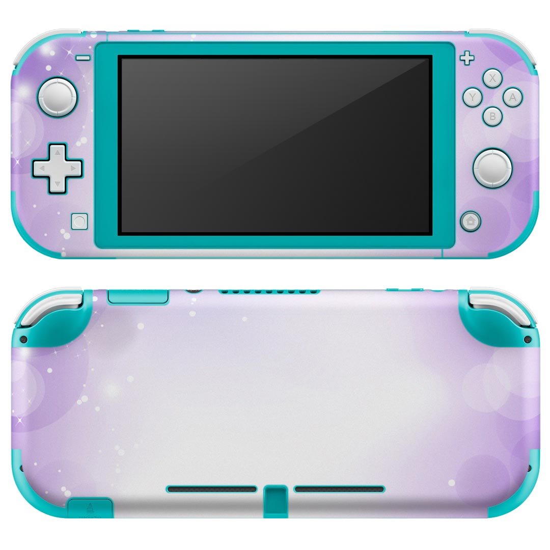 Video Games - igsticker Nintendo Switch Lite 専用 デザインスキンシール 全面 ニンテンドー スイッチ ライト 専用 ゲーム機 カバー アクセサリー フィルム ステッカー エアフリー 002170 しゃぼん玉　紫