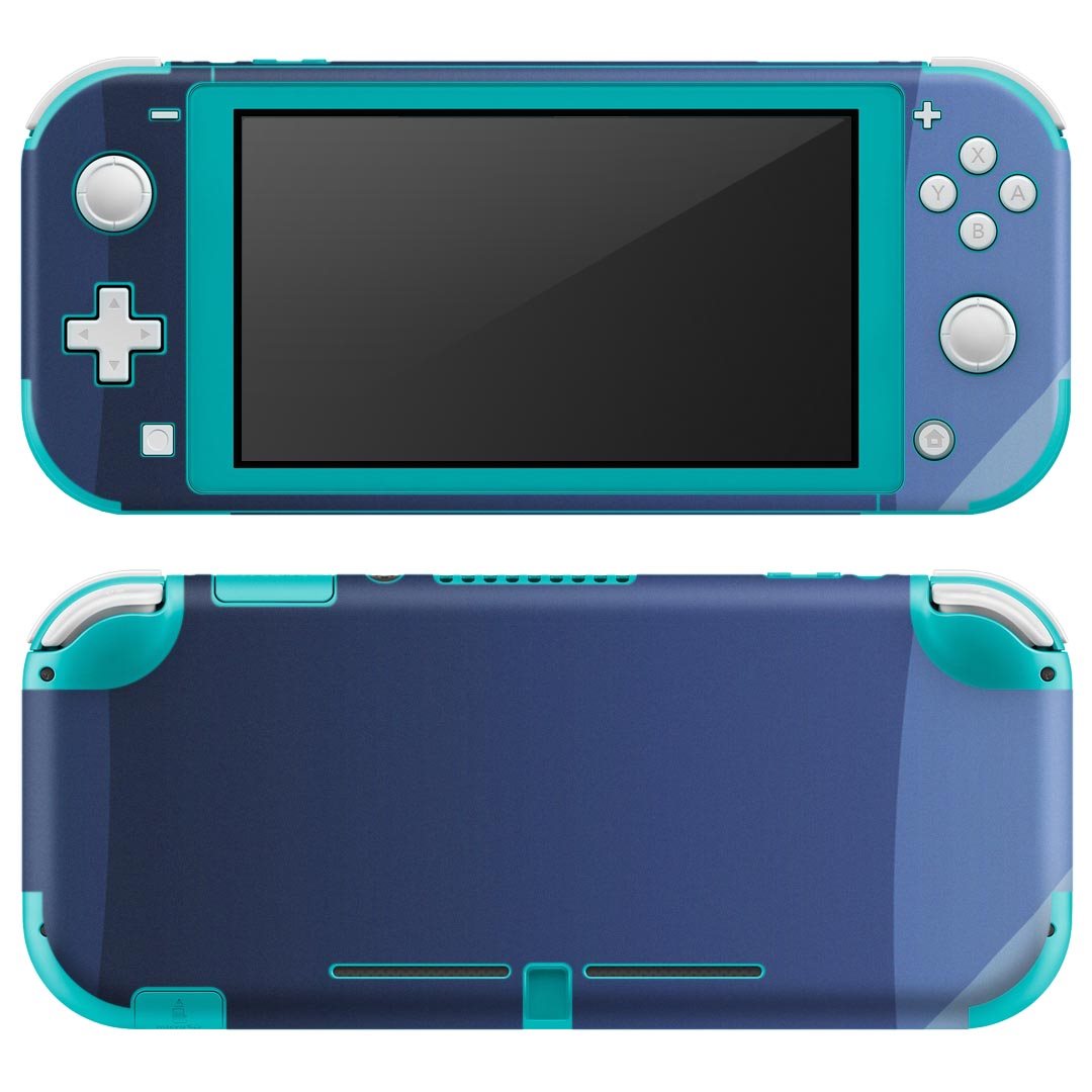 igsticker Nintendo Switch Lite 専用 デザインスキンシール 全面 ニンテンドー スイッチ ライト 専用 ゲーム機 カバー アクセサリー フィルム ステッカー エアフリー 002228 木目 シンプル　青
