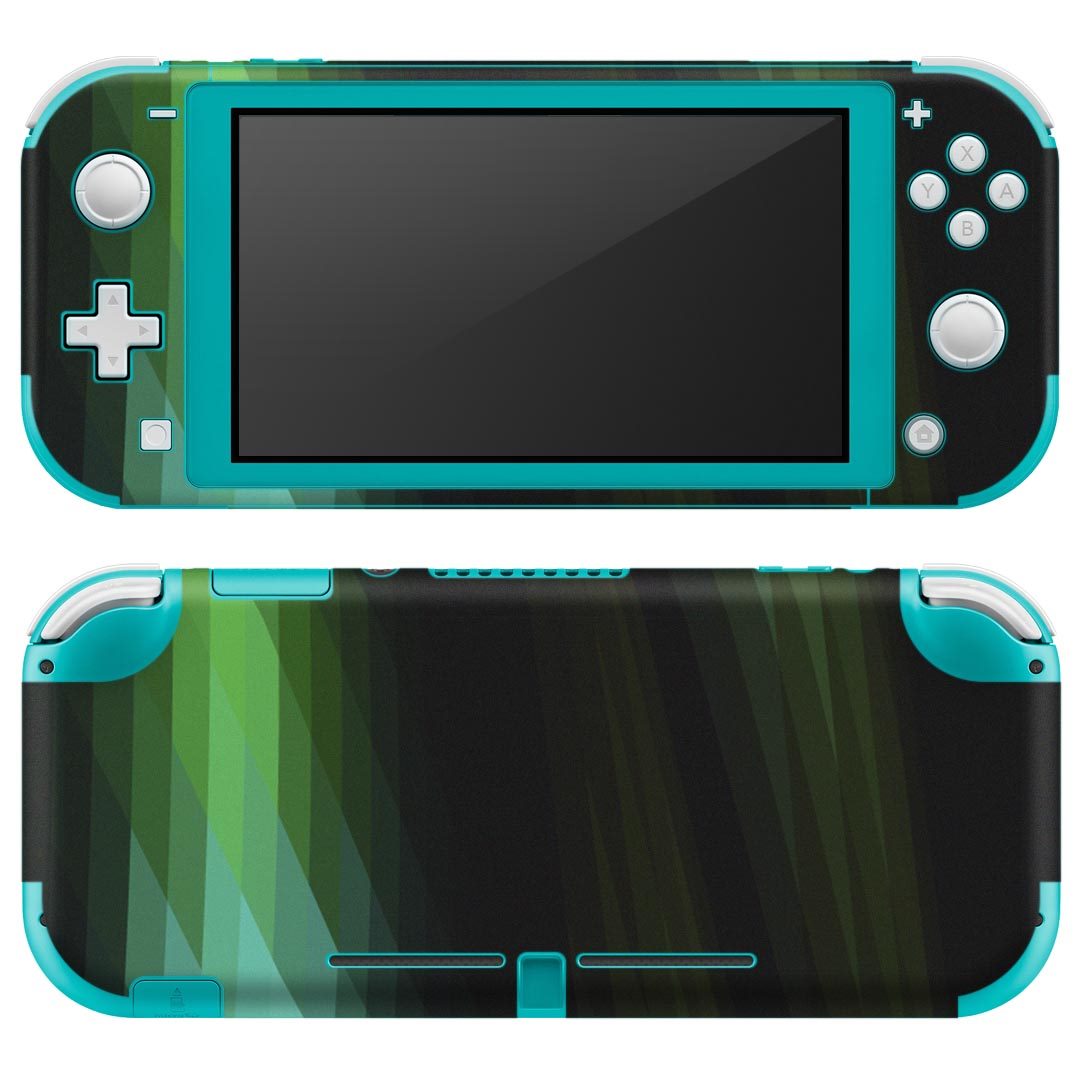 igsticker Nintendo Switch Lite 専用 デザインスキンシール 全面 ニンテンドー スイッチ ライト 専用 ゲーム機 カバー アクセサリー フィルム ステッカー エアフリー 002239 木目 模様　緑