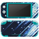 igsticker Nintendo Switch Lite 専用 デザインスキンシール 全面 ニンテンドー スイッチ ライト 専用 ゲーム機 カバー アクセサリー フィルム ステッカー エアフリー 002275 蛍光　青