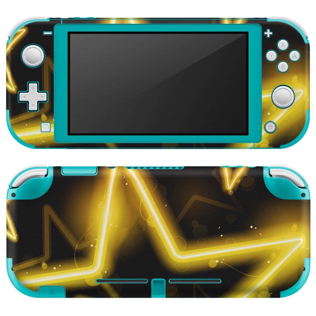 製品名 Nintendo Switch Lite専用 デザインスキンシール セット内容 Nintendo Switch Lite本体用スキンシール（裏表）各1枚 ※液晶側シールは2パーツに分かれていますニンテンドースイッチライト専用です。据え置き機のSwitch本体やJoyコンには対応していません。 商品特徴 3M社製の再剥離性シートを素材に採用し、細かな位置調整がしやすく貼り直しが容易です。また、エアフリーでもありますので気泡が簡単に逃げるので、キレイに貼ることができます。専用の業務プリンターを使い、商品画像と遜色のない美しい印刷仕上がり。 注意事項 画像はサンプルですので、ご覧の環境によっては多少色味に違いを感じる場合がございます。 イメージと違った、モニターと色味が異なるという理由での交換や返金はご対応出来かねます。スキンシールのみの販売で、ニンテンドースイッチ本体などは付属しません。シワができた場合、ドライヤーなどで軽く温め、外側に向けてシワを伸ばすように貼ってください。初回貼付時の位置調整や貼り直しは可能ですが、しっかりと押し付けて接着させた後の再剥離、再利用は保証しておりません。また接着部に油分や汚れが付着しますと角の部分は剥がれやすくなりますので、貼付時はあまり触れないようにご注意ください。無地のセミグロスシートにデザインをプリントした商品で、デコなどの加工はございません。 凹凸や光沢があるように見えたり布地や金属を素材にしたように見える商品もありますが、デザインの図版によるものです。印刷時に微妙な画像のズレが生じる場合がございます。ご注文後に1点1点制作する受注生産品の為、不良品以外のご返品や交換は固くお断りします。 商品発送 完全受注生産のハンドメイド商品となりますので、既製品と比べて発送までお時間を頂いています。 基本的に決済確認後2?3営業日、最大で10営業日での発送となります。繁忙期や休業日明けの場合はさらに時間がかかる場合があります。 その際には別途メールにてご連絡致します。メール便の場合、発送日から到着までに2?4日ほどかかる場合が多く、紛失などの保障もご対応できかねます。あらかじめご了承下さい。